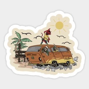 Surfing Paradise Beach Sticker